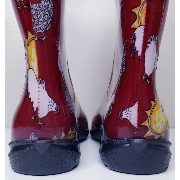 SLOGGERS Fashion Rain Garden Mid-Calf Boots Chicken Print Waterproof Women's 9 - Picture 5 of 15